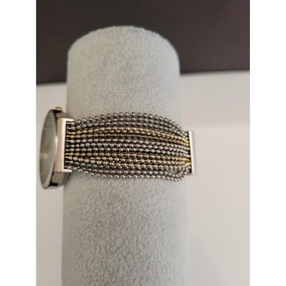 Chico's Women's Kerrianne‎ Watch Gold Tone and Silver Tone Beaded Chain - Picture 3 of 10